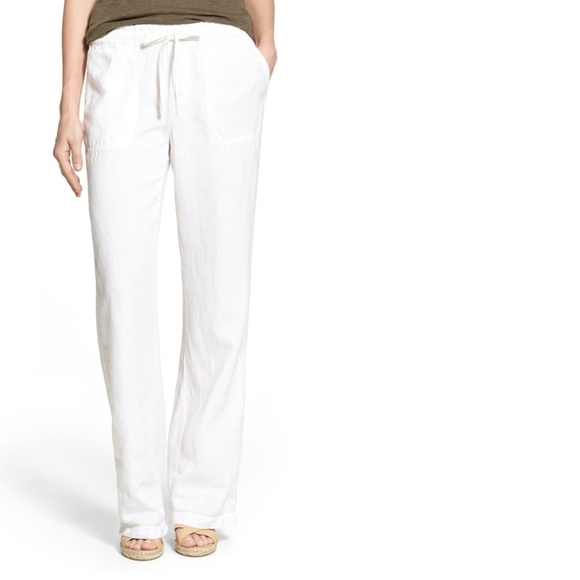 Caslon Drawstring Linen Pants - Picture 2 of 5